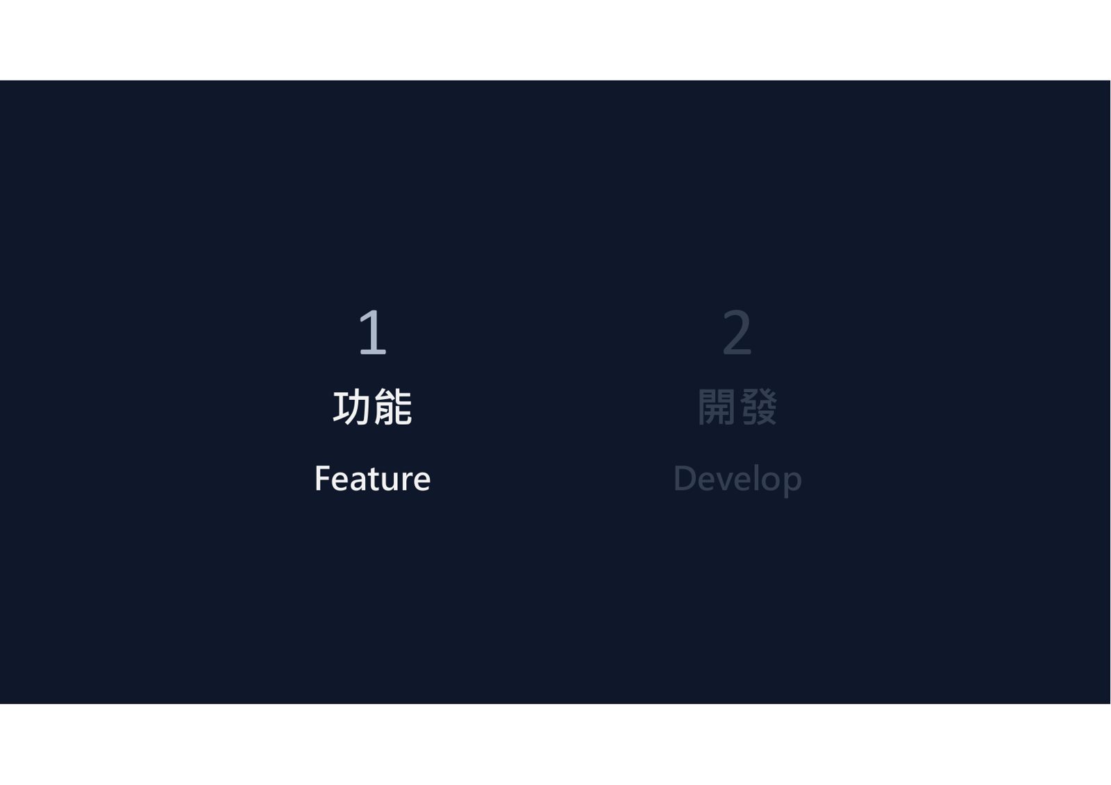 簡報功能與開發章節之深色目錄頁