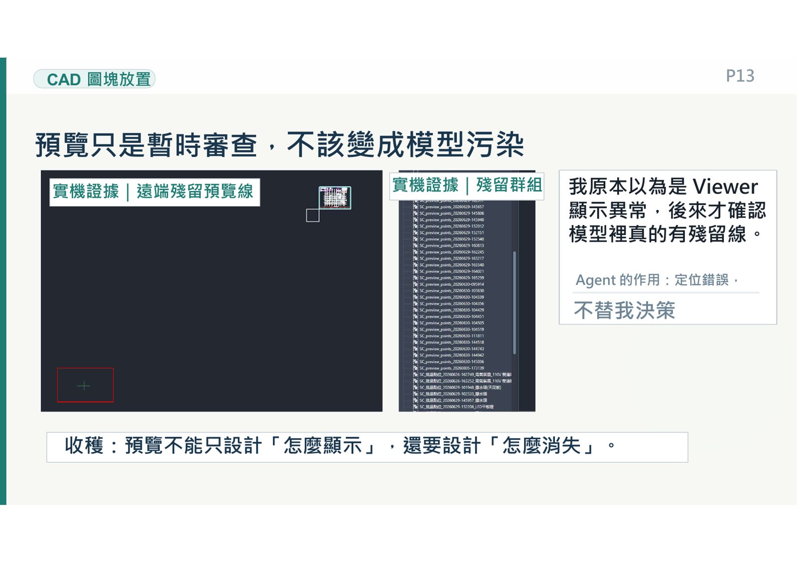 CAD圖塊放置預覽殘留線與模型污染問題解析。