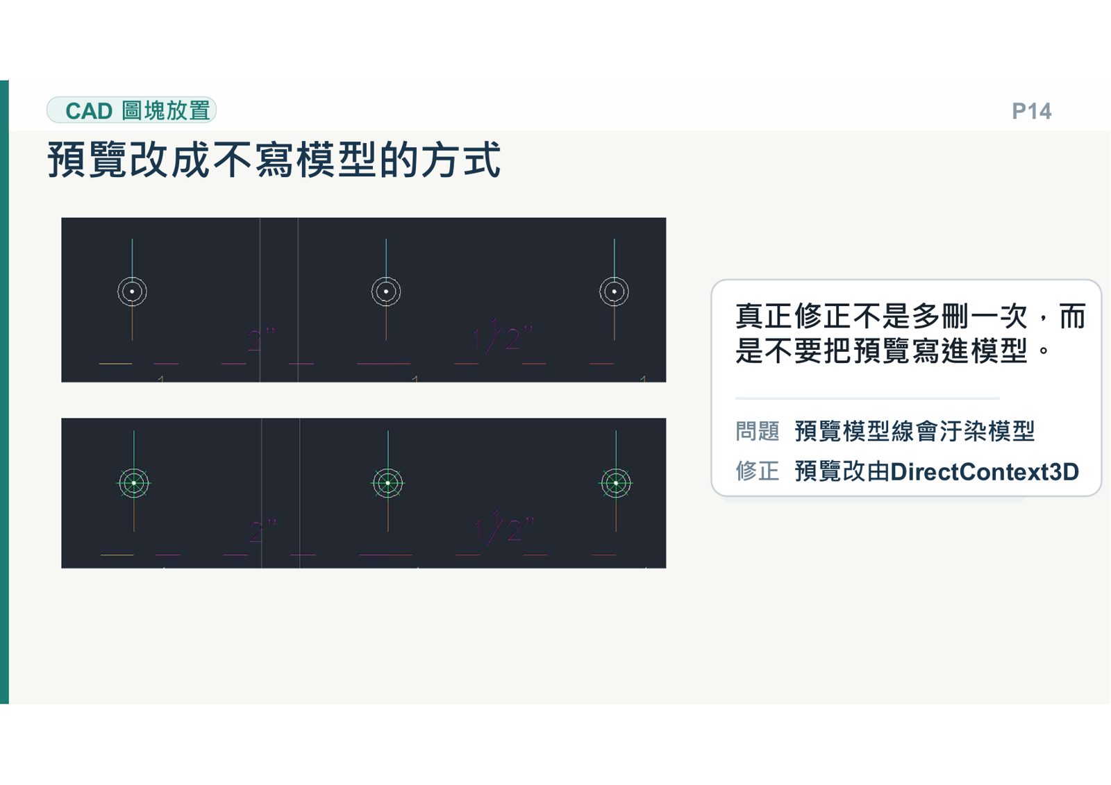 CAD圖塊放置簡報說明,將預覽改由DirectContext3D繪製。